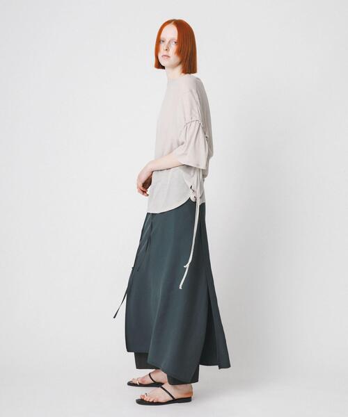 LAATO（ラート）の「string sheer dolman  tee（Tシャツ/カットソー・レディース・ライトグレー/ライトカーキ/ブラック・FREE）」の7枚目の写真