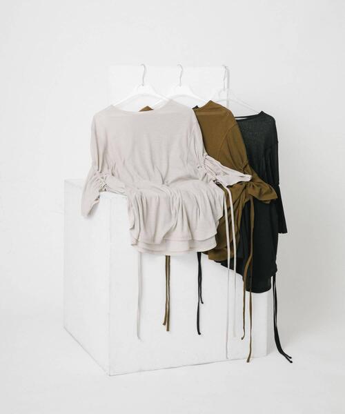 LAATO（ラート）の「string sheer dolman  tee（Tシャツ/カットソー・レディース・ライトグレー/ライトカーキ/ブラック・FREE）」の11枚目の写真