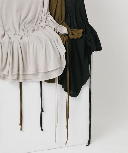 LAATO（ラート）の「string sheer dolman  tee（Tシャツ/カットソー・レディース・ライトグレー/ライトカーキ/ブラック・FREE）」の12枚目の写真