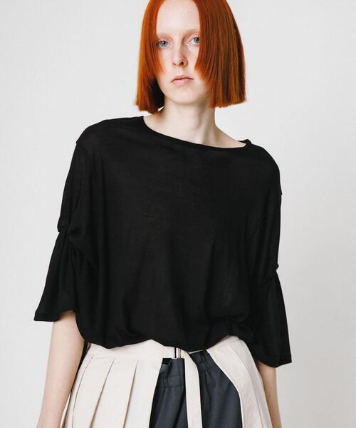 LAATO（ラート）の「string sheer dolman  tee（Tシャツ/カットソー・レディース・ライトグレー/ライトカーキ/ブラック・FREE）」の19枚目の写真