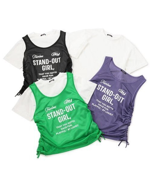 バイラビット ミントグリーン Tシャツ 140 セール】【接触冷感】肩開きハート半袖Tシャツ（Tシャツ