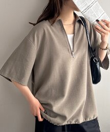 【Enlude/WEB限定】ライトテックリネンハーフジップシャツ《ユニセックス》