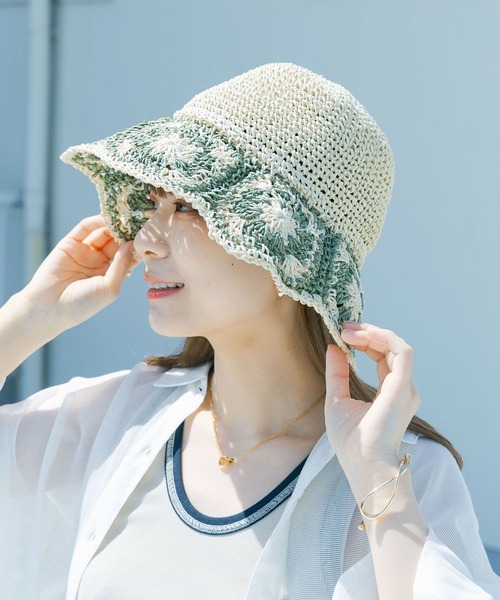 SMELLY（スメリー）の「クロシェモチーフペーパーハット（ハット・レディース・ブラック系その他/ホワイト系その他・-）」の16枚目の写真