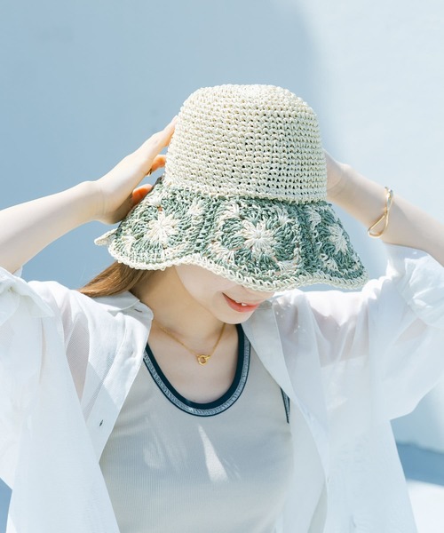 SMELLY（スメリー）の「クロシェモチーフペーパーハット（ハット・レディース・ブラック系その他/ホワイト系その他・-）」の18枚目の写真