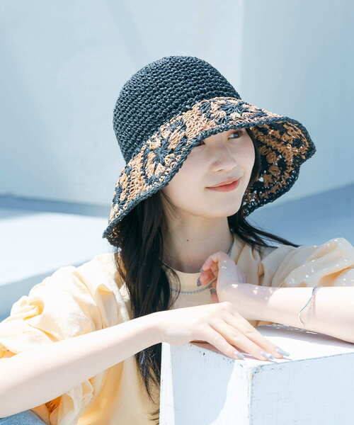 SMELLY（スメリー）の「クロシェモチーフペーパーハット（ハット・レディース・ブラック系その他/ホワイト系その他・-）」の5枚目の写真