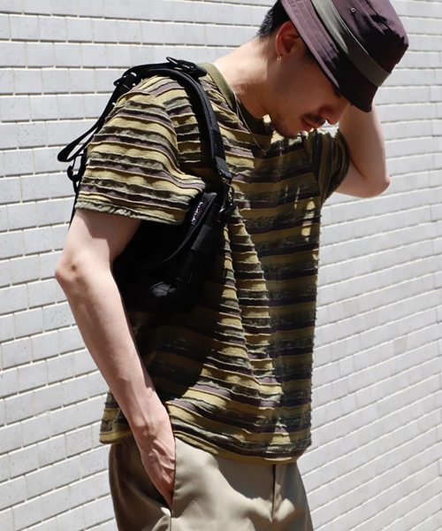 BRAIN DEAD(ブレインデット)の「BRAIN DEAD / ブレインデッド CASEY STRIPED T(Tシャツ/カットソー・メンズ・チョコ/グリーン系その他・MEDIUM/LARGE)」の5枚目の写真