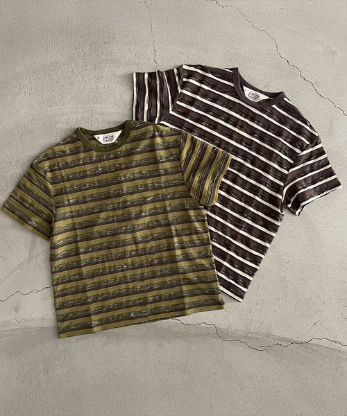 BRAIN DEAD(ブレインデット)の「BRAIN DEAD / ブレインデッド CASEY STRIPED T(Tシャツ/カットソー・メンズ・チョコ/グリーン系その他・MEDIUM/LARGE)」の9枚目の写真