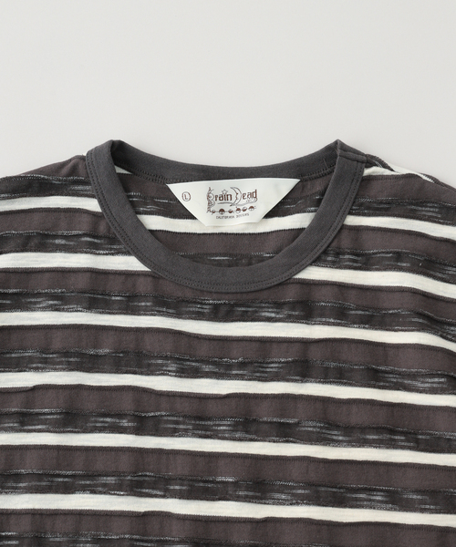 BRAIN DEAD(ブレインデット)の「BRAIN DEAD / ブレインデッド CASEY STRIPED T(Tシャツ/カットソー・メンズ・チョコ/グリーン系その他・MEDIUM/LARGE)」の11枚目の写真