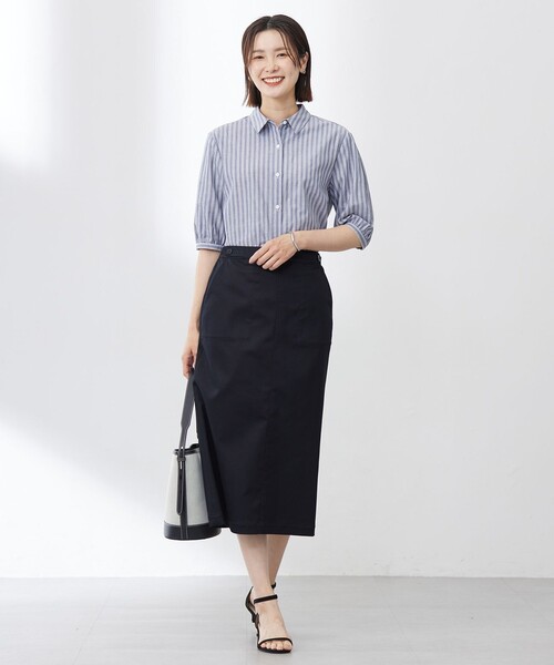 J.PRESS(ジェイプレス)の「【洗える】BEZ 空羽ストライプ シャツ ブラウス(シャツ/ブラウス・レディース・ピーコックグリーン系1/ホワイト系1/ピンク系1/ネイビー系1・T15/T13)」の9枚目の写真