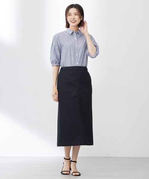 J.PRESS(ジェイプレス)の「【洗える】BEZ 空羽ストライプ シャツ ブラウス(シャツ/ブラウス・レディース・ピーコックグリーン系1/ホワイト系1/ピンク系1/ネイビー系1・T15/T13)」の10枚目の写真