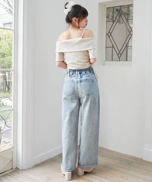 MAJESTIC LEGON（マジェスティックレゴン）の「オフショルダブルジップトップス（Tシャツ/カットソー・レディース・オートミール/グレー/ブラック・MEDIUM）」の6枚目の写真