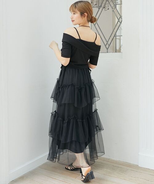 MAJESTIC LEGON（マジェスティックレゴン）の「オフショルダブルジップトップス（Tシャツ/カットソー・レディース・オートミール/グレー/ブラック・MEDIUM）」の20枚目の写真