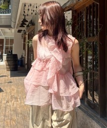 Lui's | フリルギャザーシアートップス(Tシャツ/カットソー)