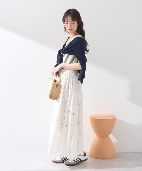 earth music&ecology（アースミュージックアンドエコロジー）の「シフリー刺繍スカート（スカート・レディース・ブラック/アイボリー・FREE）」の8枚目の写真