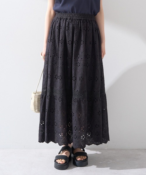 earth music&ecology（アースミュージックアンドエコロジー）の「シフリー刺繍スカート（スカート・レディース・ブラック/アイボリー・FREE）」の15枚目の写真