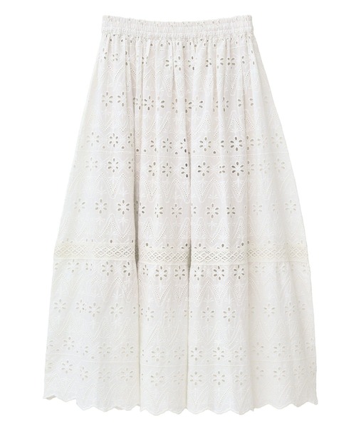earth music&ecology（アースミュージックアンドエコロジー）の「シフリー刺繍スカート（スカート・レディース・ブラック/アイボリー・FREE）」の21枚目の写真