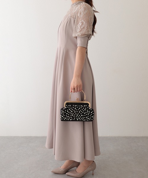 Lace Ladies(レースレディース)の「3WAY メニー パール がま口 パーティーバッグ(クラッチバッグ・レディース・ベージュ/アイボリー/ブラック・FREE)」の6枚目の写真