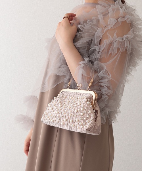 Lace Ladies(レースレディース)の「3WAY メニー パール がま口 パーティーバッグ(クラッチバッグ・レディース・ベージュ/アイボリー/ブラック・FREE)」の18枚目の写真