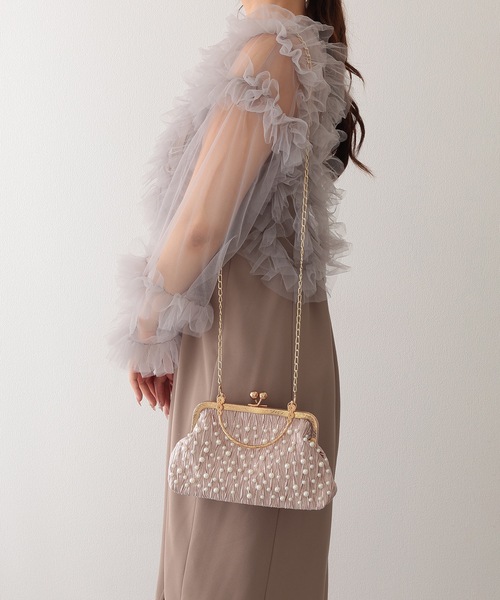 Lace Ladies(レースレディース)の「3WAY メニー パール がま口 パーティーバッグ(クラッチバッグ・レディース・ベージュ/アイボリー/ブラック・FREE)」の19枚目の写真