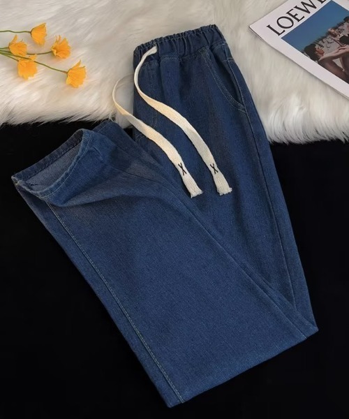 Bling Leads(ブリングリーズ)の「Z)【BLINGLEADS】ABM21306 DENIM EASY PANT(デニムパンツ・メンズ・ブルー・LARGE/MEDIUM)」の2枚目の写真