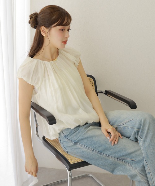 LAULEN（ローレン）の「linen gather balloon blouse /リネン ギャザー