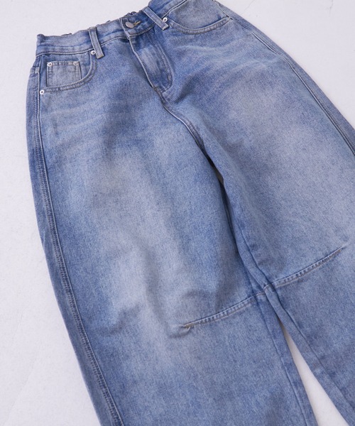 CUBE SUGAR(キューブシュガー)の「デニム ワイド カーブ パンツ(デニムパンツ・レディース・ライトブルー・M/L)」の16枚目の写真
