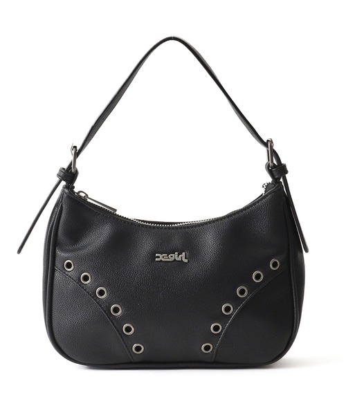X-girl（エックスガール）の「EYELET FAUX LEATHER HAND BAG（ハンドバッグ・レディース・シルバー/ゴールド・ONE SIZE）」の3枚目の写真