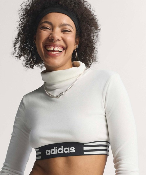 adidas(アディダス)の「adidas WINTERIZED LS CROP TEE / アディダスウィンターライズド ロングスリーブ クロップ ティー(Tシャツ/カットソー・レディース・ホワイト・L/M/S)」の3枚目の写真