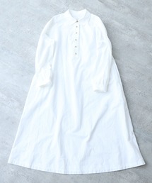 ナチュラルリップルボイル シャツワンピース