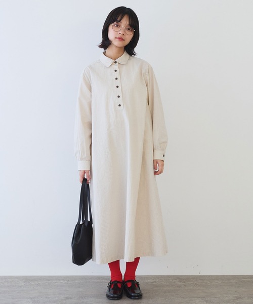 bulle de savon(ビュルデサボン)の「△ナチュラルリップルボイル シャツワンピース(ワンピース・レディース・ブラック/アイボリー/ホワイト・FREE)」の20枚目の写真