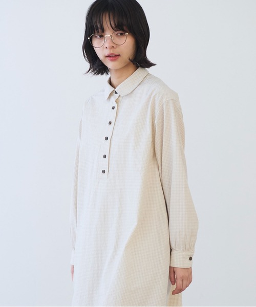 bulle de savon(ビュルデサボン)の「△ナチュラルリップルボイル シャツワンピース(ワンピース・レディース・ブラック/アイボリー/ホワイト・FREE)」の22枚目の写真