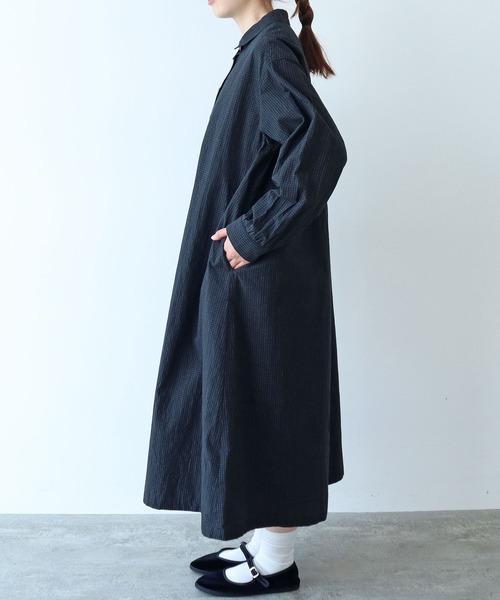 bulle de savon(ビュルデサボン)の「△ナチュラルリップルボイル シャツワンピース(ワンピース・レディース・ブラック/アイボリー/ホワイト・FREE)」の9枚目の写真