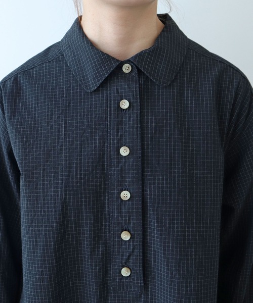 bulle de savon(ビュルデサボン)の「△ナチュラルリップルボイル シャツワンピース(ワンピース・レディース・ブラック/アイボリー/ホワイト・FREE)」の11枚目の写真