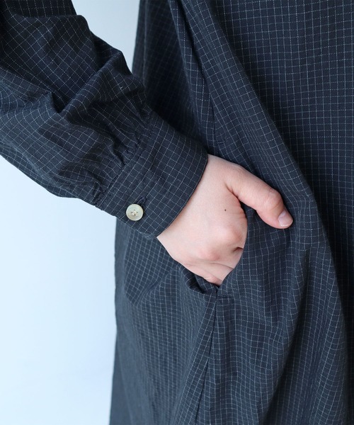 bulle de savon(ビュルデサボン)の「△ナチュラルリップルボイル シャツワンピース(ワンピース・レディース・ブラック/アイボリー/ホワイト・FREE)」の14枚目の写真