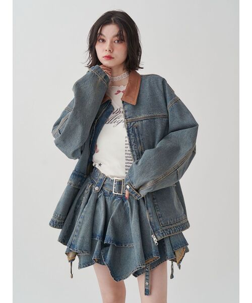 カットアウトグラフィックシアートップス（Tシャツ/カットソー
