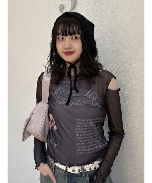 カットアウトトップス カットアウト メタルディテール ニットトップス - ライト