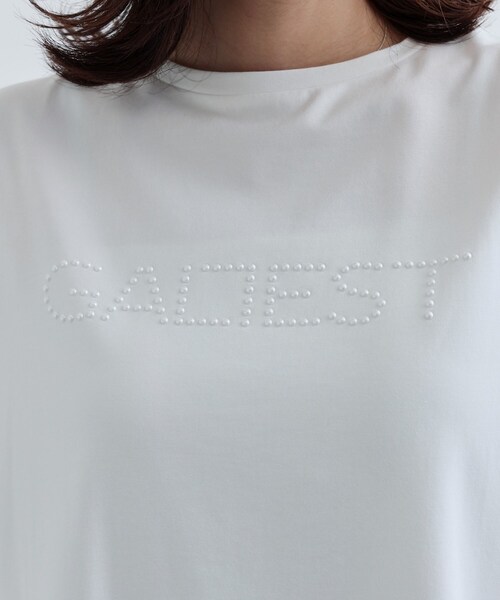 GALLEST(ギャレスト)の「◆パール調ロゴTシャツ(Tシャツ/カットソー・レディース・ホワイト/ブラック・38)」の8枚目の写真