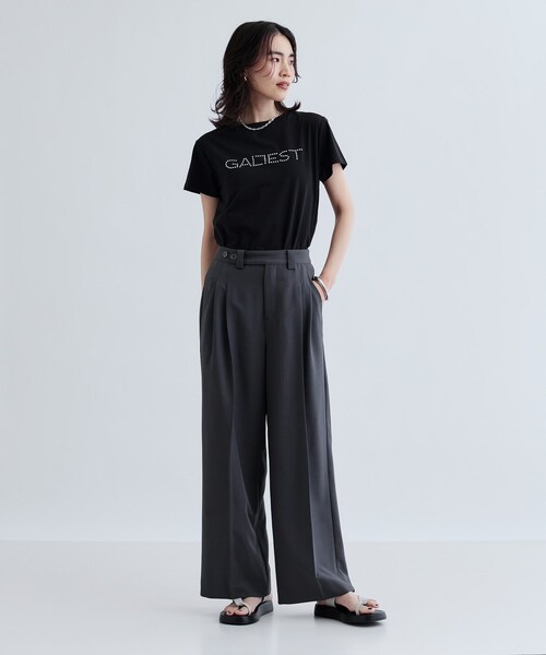GALLEST(ギャレスト)の「◆パール調ロゴTシャツ(Tシャツ/カットソー・レディース・ホワイト/ブラック・38)」の9枚目の写真