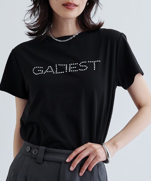 GALLEST(ギャレスト)の「◆パール調ロゴTシャツ(Tシャツ/カットソー・レディース・ホワイト/ブラック・38)」の10枚目の写真