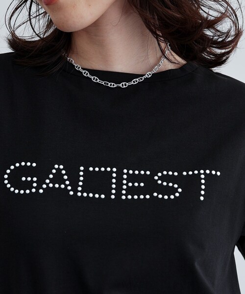 GALLEST(ギャレスト)の「◆パール調ロゴTシャツ(Tシャツ/カットソー・レディース・ホワイト/ブラック・38)」の13枚目の写真