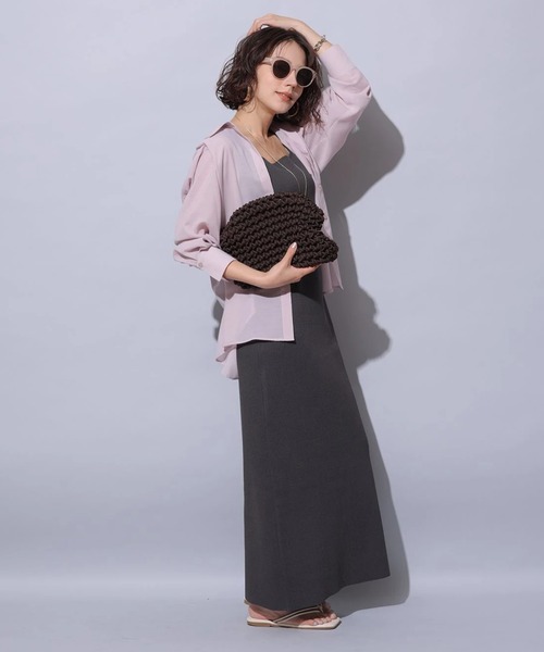 Iラインタイトニットワンピース