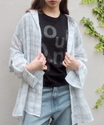 Birthday room（バースデイルーム）の「シアーリネンチェックシャツ/sheer linen check shirt（シャツ/ブラウス）」