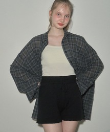 Mitch（ミッチ）の「シアーリネンチェックシャツ/sheer linen check shirt（シャツ/ブラウス）」