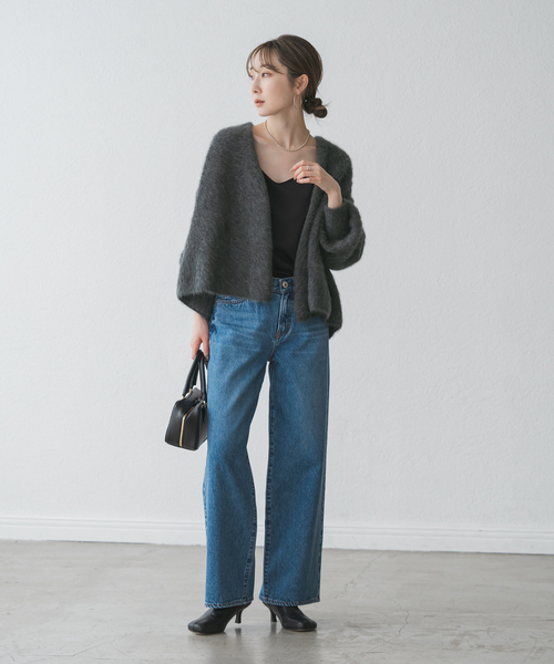 25AW FOX/Caファーニットカーディガン セール】FOX/Caファーニットカーディガン（カーディガン/ボレロ