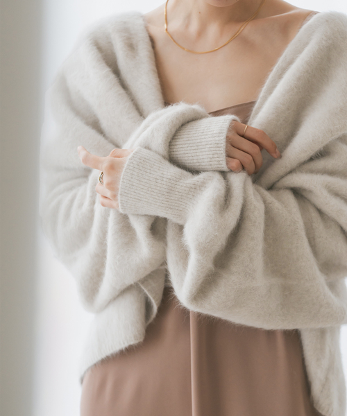 セール】FOX/Caファーニットカーディガン（カーディガン/ボレロ