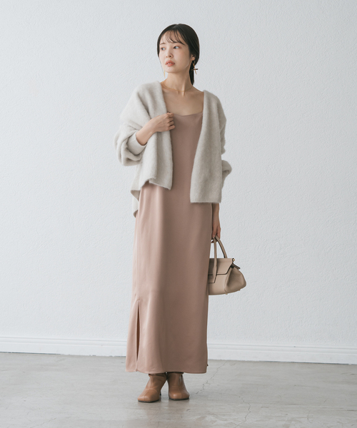 極美品♡ フォクシー ファーボレロ 羽織り アルパカウール ベージュ FOX/Caファーニットカーディガン（カーディガン/ボレロ）｜NOBLE