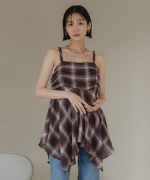 LOWRYS FARM | オンブレチェックキャミチュニック　579492(Tシャツ/カットソー)