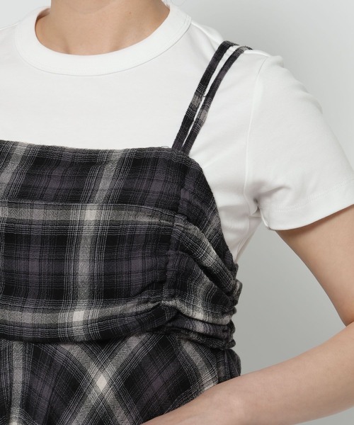 LOWRYS FARM（ローリーズファーム）の「オンブレチェックキャミチュニック　579492（Tシャツ/カットソー・レディース・チャコールグレー/レッド・FREE）」の14枚目の写真