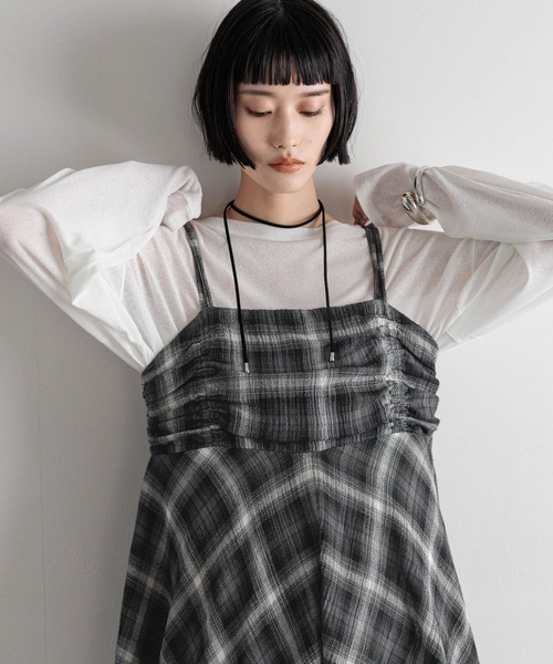 セール】オンブレチェックキャミチュニック 579492（Tシャツ