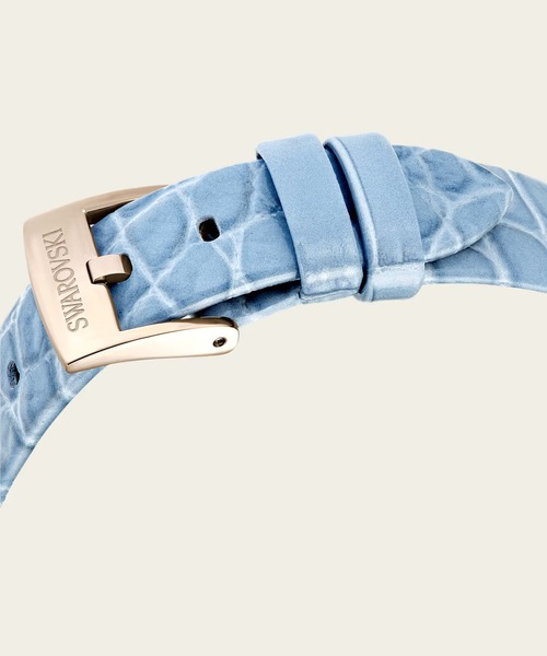 SWAROVSKI（スワロフスキー）の「【公式】【スワロフスキー】Imber oval ウォッチ, スイス製, レザーストラップ, ブルー, シャンパンゴールドトーン仕上げ（アナログ腕時計・レディース・ブルー・ONESIZE）」の2枚目の写真